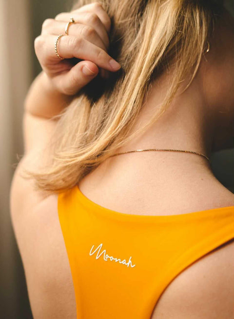 Moonah Wear racerback yoga top in orange