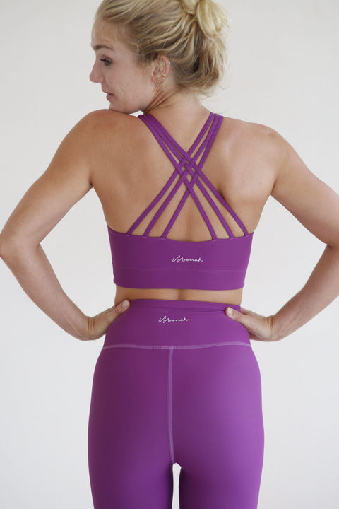 Criss cross back yoga top, Purple yoga top
