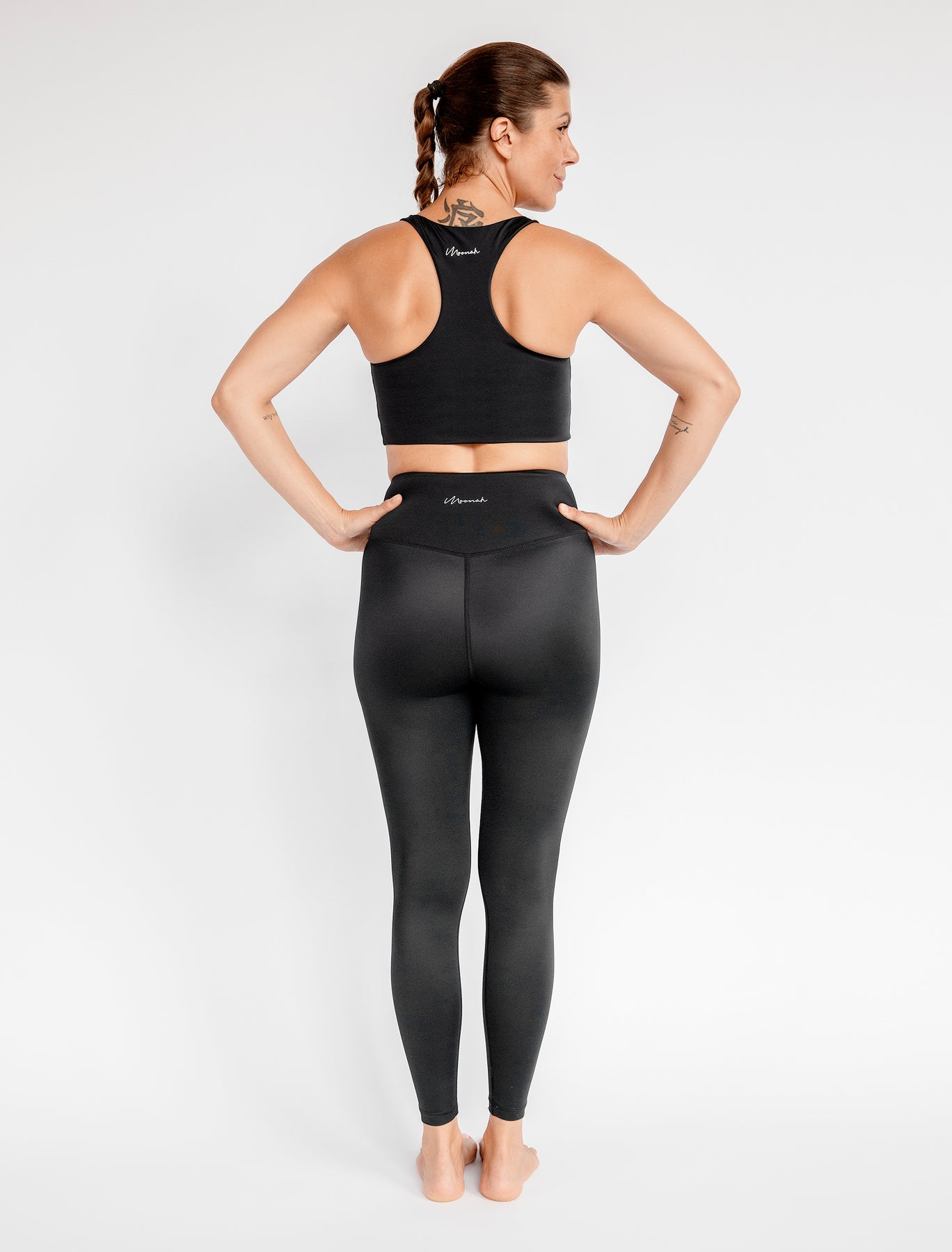 Sustainable yoga wear  High waisted black yoga leggings – Moonah Wear